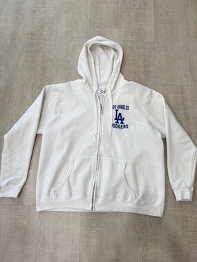 Los Angeles Dodgers Mens XL Zip-Up Hoodie White MLB Genuin 2015 Campus Lifestyle
